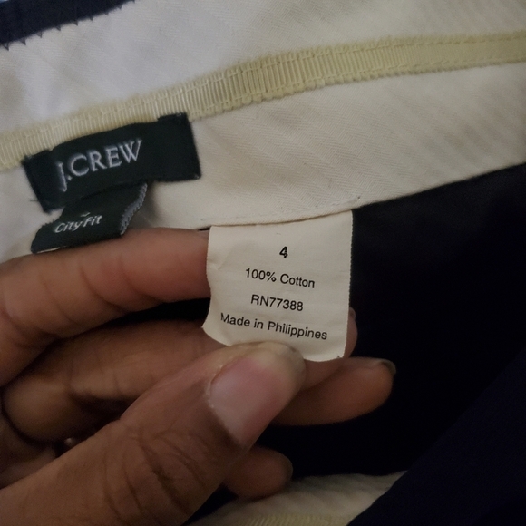 J. Crew Womens City fit Wide leg Pants with Cuffs 100% Cotton Black Size 4 - Picture 8 of 8